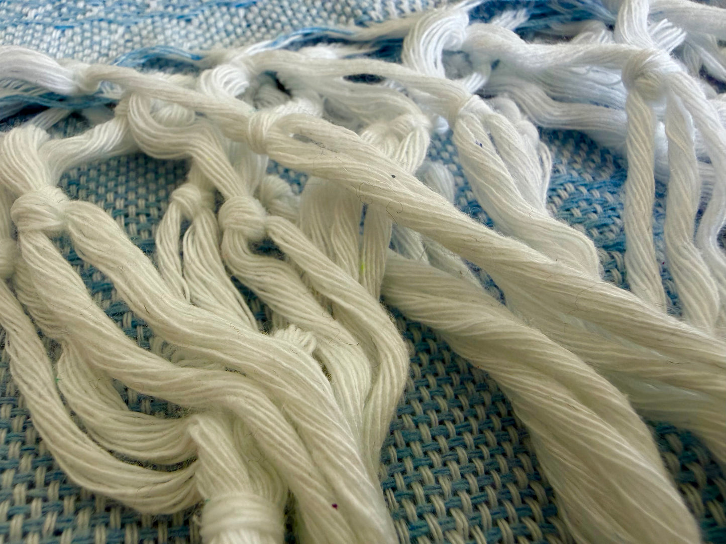 3.0m “Herencia” White Cotton Mexican Birth Rebozo (9ft 10in)