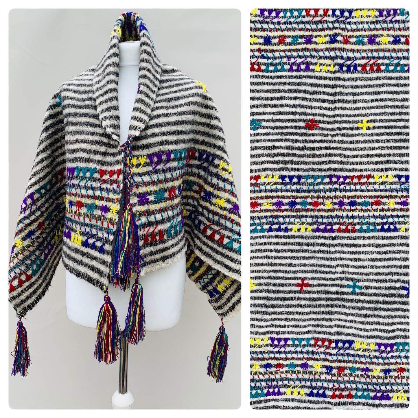 75% OFF - Vintage 100% Wool Mexican Poncho