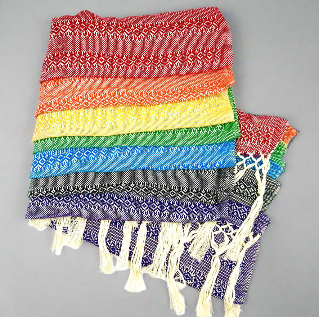 Premium Quality 2.5m (8ft 2in) 100% Cotton Mexican Rebozo Multicolour (250cm x 65cm)