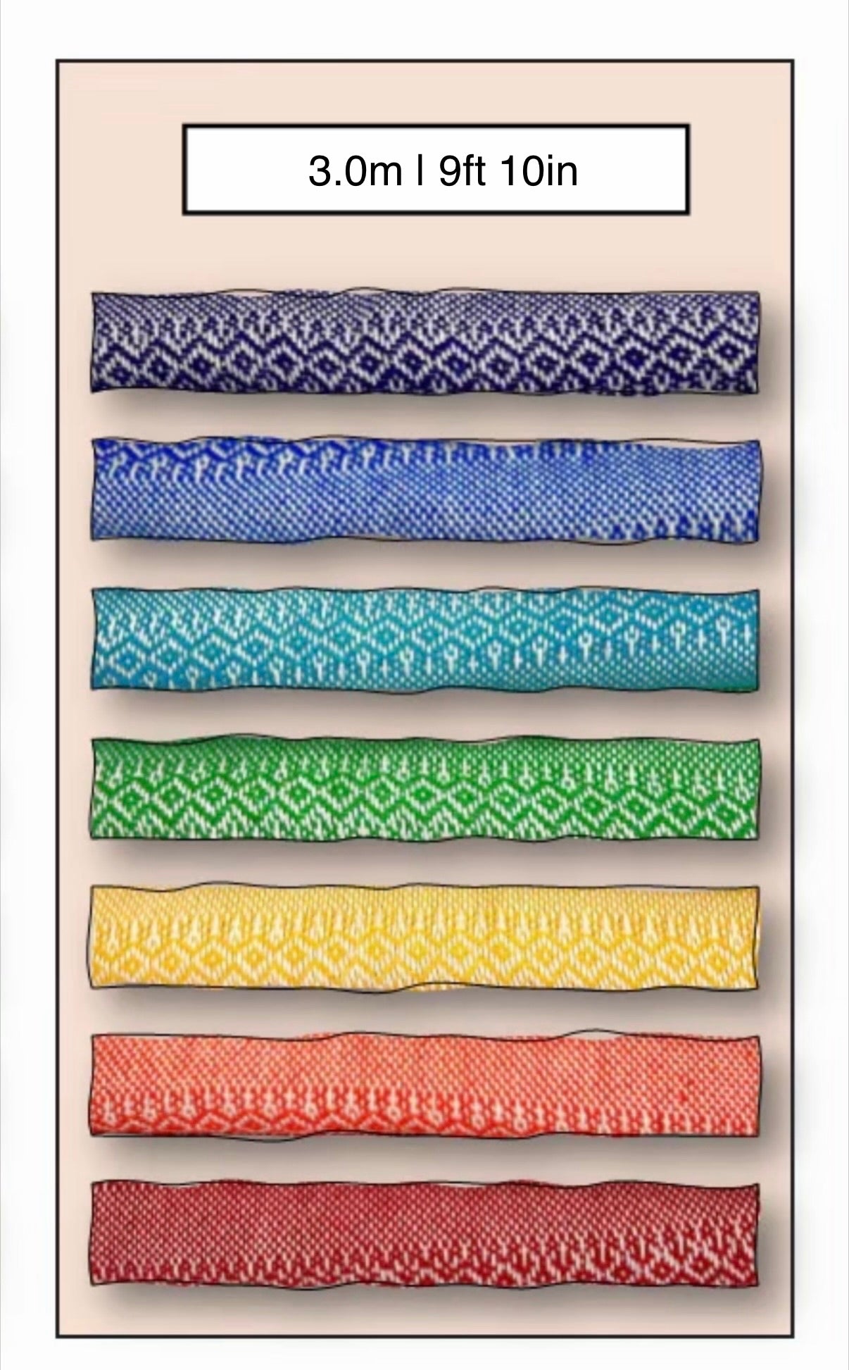 Rebozo Chakra Set (Set of 7) 100% Cotton Mexican Closing of the Bones Doula Rebozos