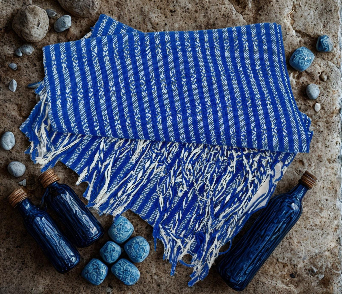 Tlaxcala 2.0m (6ft 6in) 100% Cotton Mexican Rebozo (200cm x 65cm)