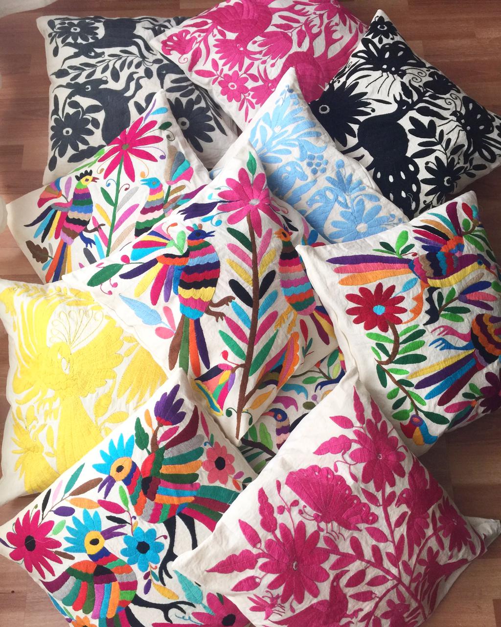 COMING SOON!!! Amazing Hand Embroidered OTOMI Cushions and Table Runners