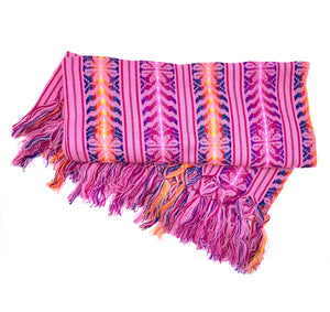 1.9m (6ft 3in) Arrow Design Multi Coloured Artisanal Mexican Rebozo Shawl (190cmx85cm)