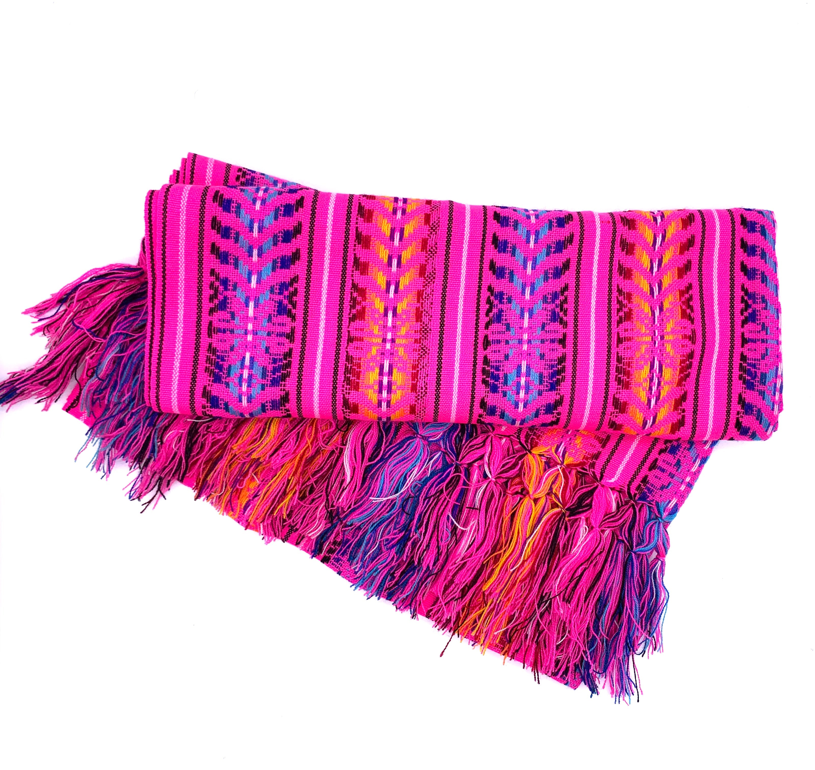 1.9m (6ft 3in) Arrow Design Multi Coloured Artisanal Mexican Rebozo Shawl (190cmx85cm)