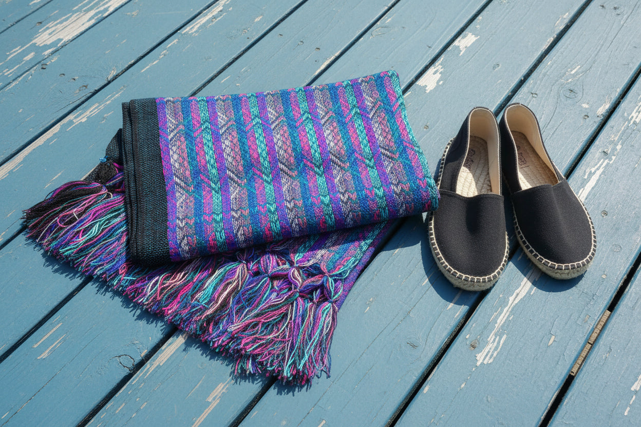 1.9m “Ritmo” Striped Synthetic Mexican Birth Rebozo (6ft 3in)