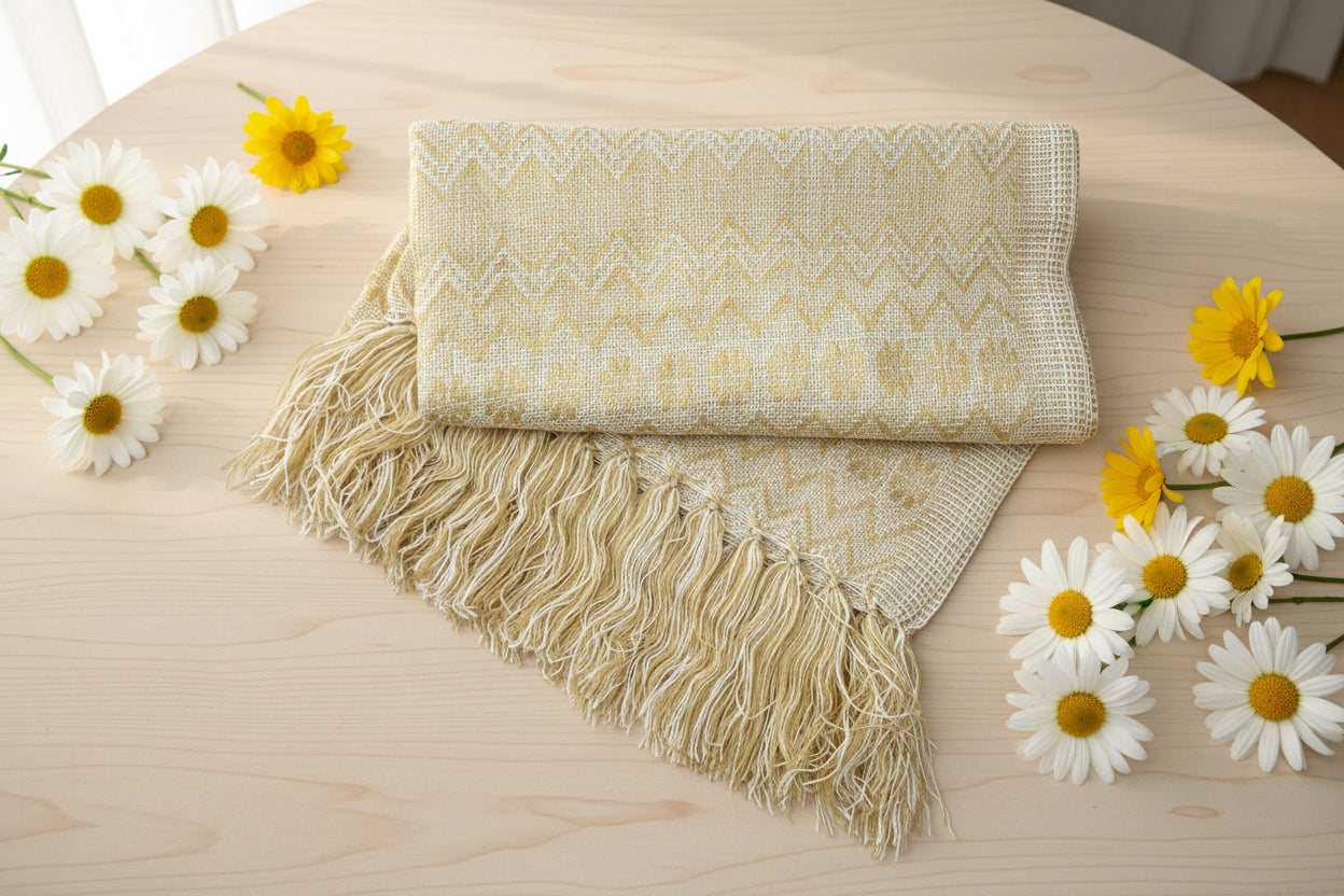 1.9m “Ritmo” Synthetic Mexican Birth Rebozo (6ft 3in) - ZigZag Pattern