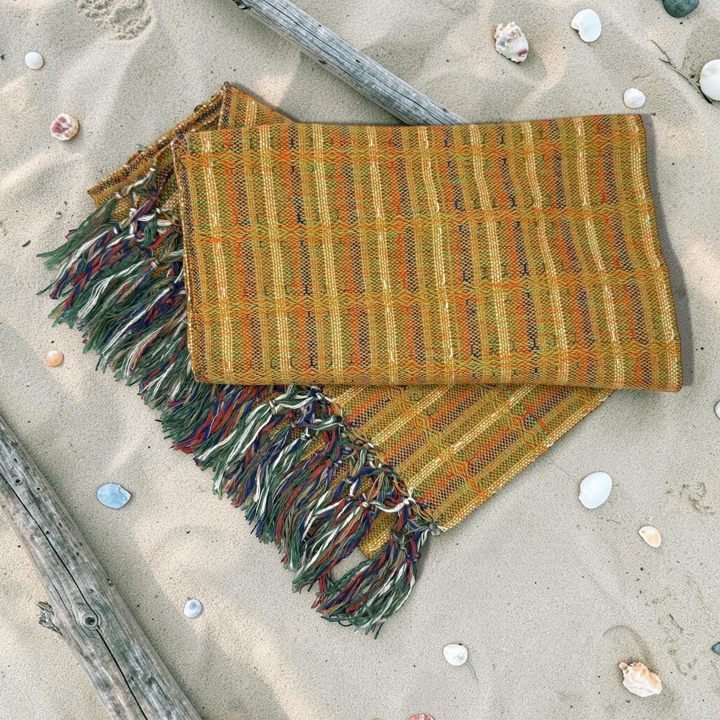 2.0m “Herencia” Striped Cotton Mexican Birth Rebozo (6ft 6in)
