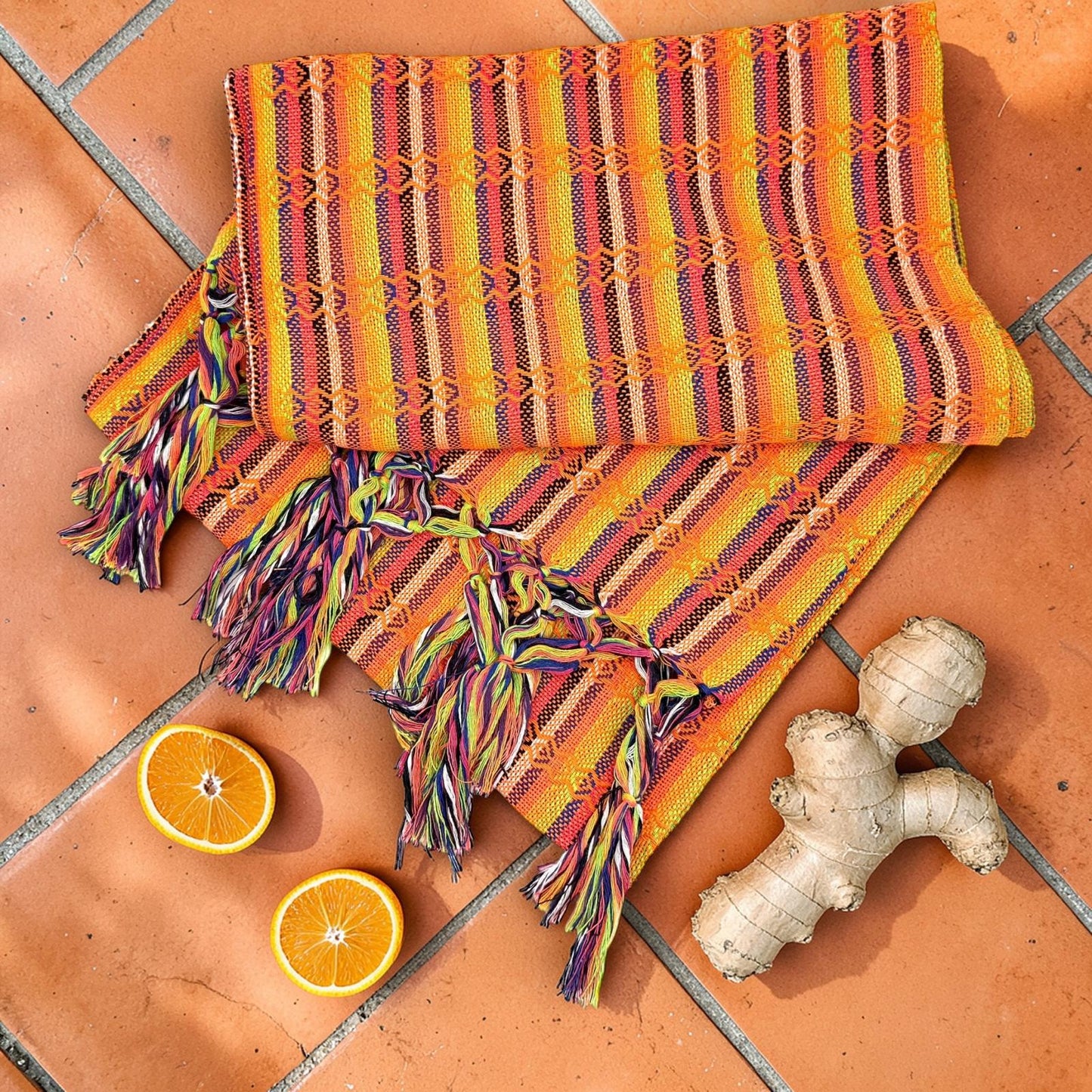 2.0m “Herencia” Striped Cotton Mexican Birth Rebozo (6ft 6in)