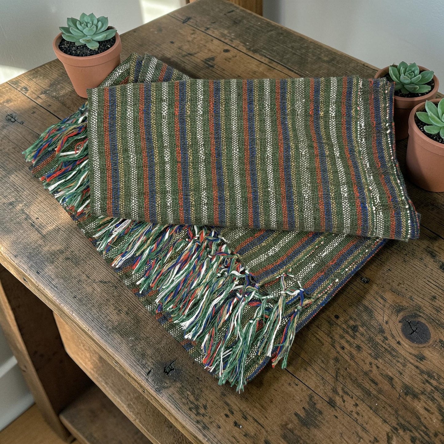 2.0m “Herencia” Striped Cotton Mexican Birth Rebozo (6ft 6in)
