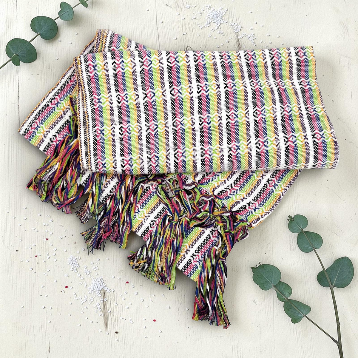 2.0m “Herencia” Striped Cotton Mexican Birth Rebozo (6ft 6in)