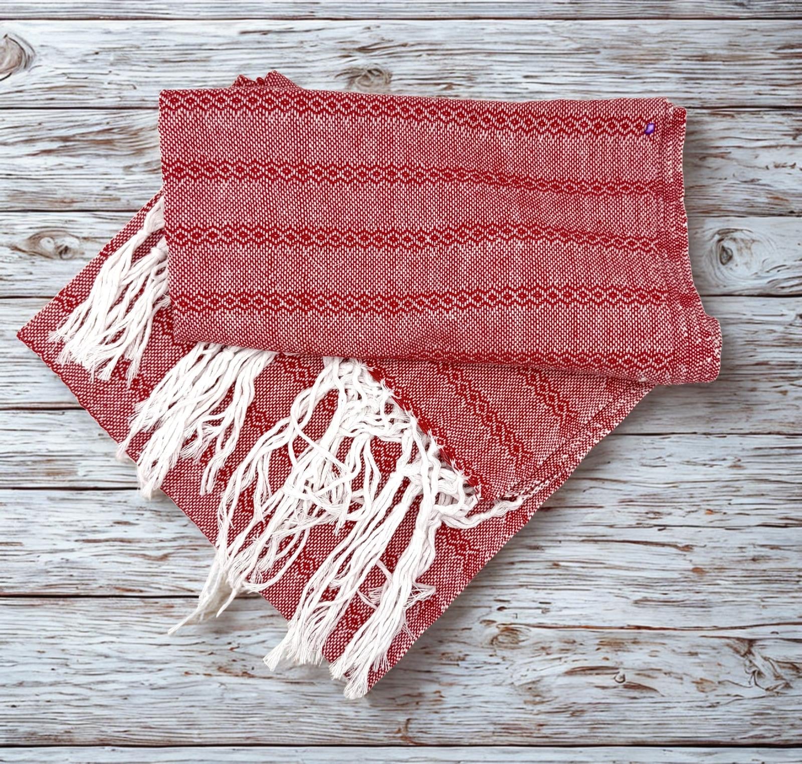 2.0m “Herencia” White Cotton Mexican Birth Rebozo (6ft 6in)