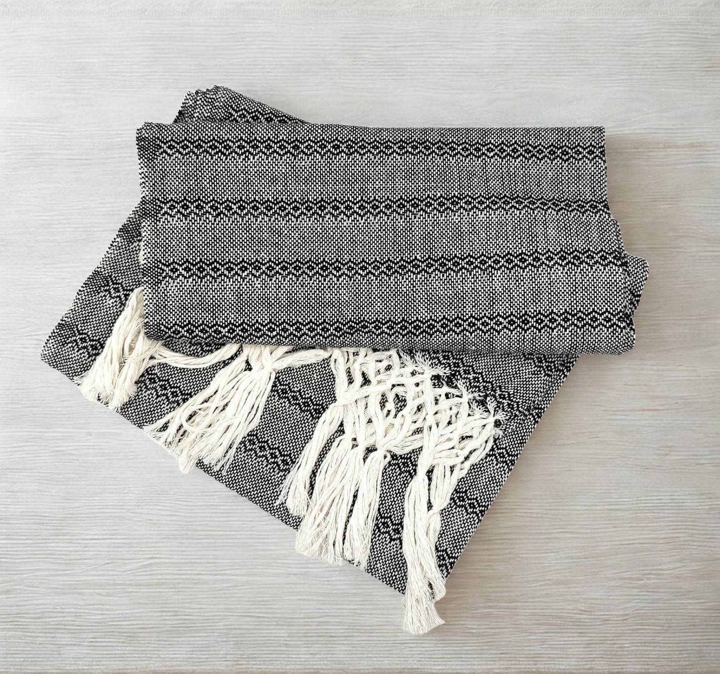 2.0m “Herencia” White Cotton Mexican Birth Rebozo (6ft 6in)