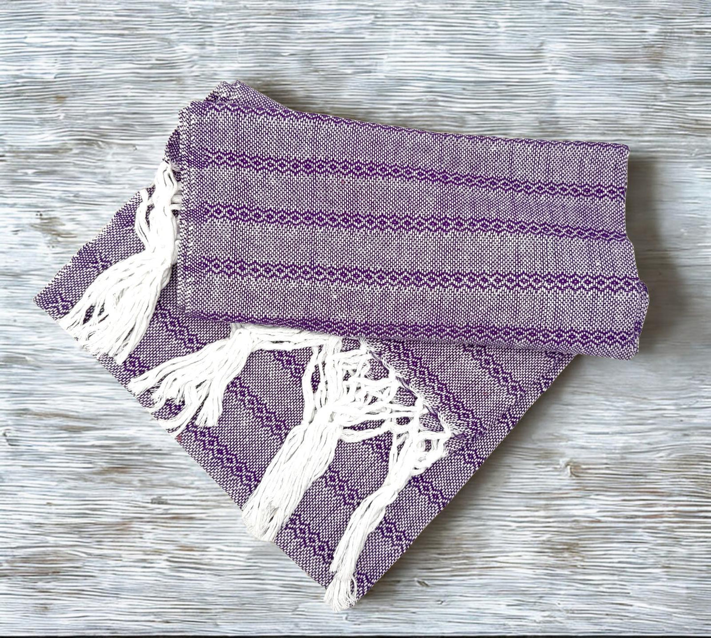 2.0m “Herencia” White Cotton Mexican Birth Rebozo (6ft 6in)
