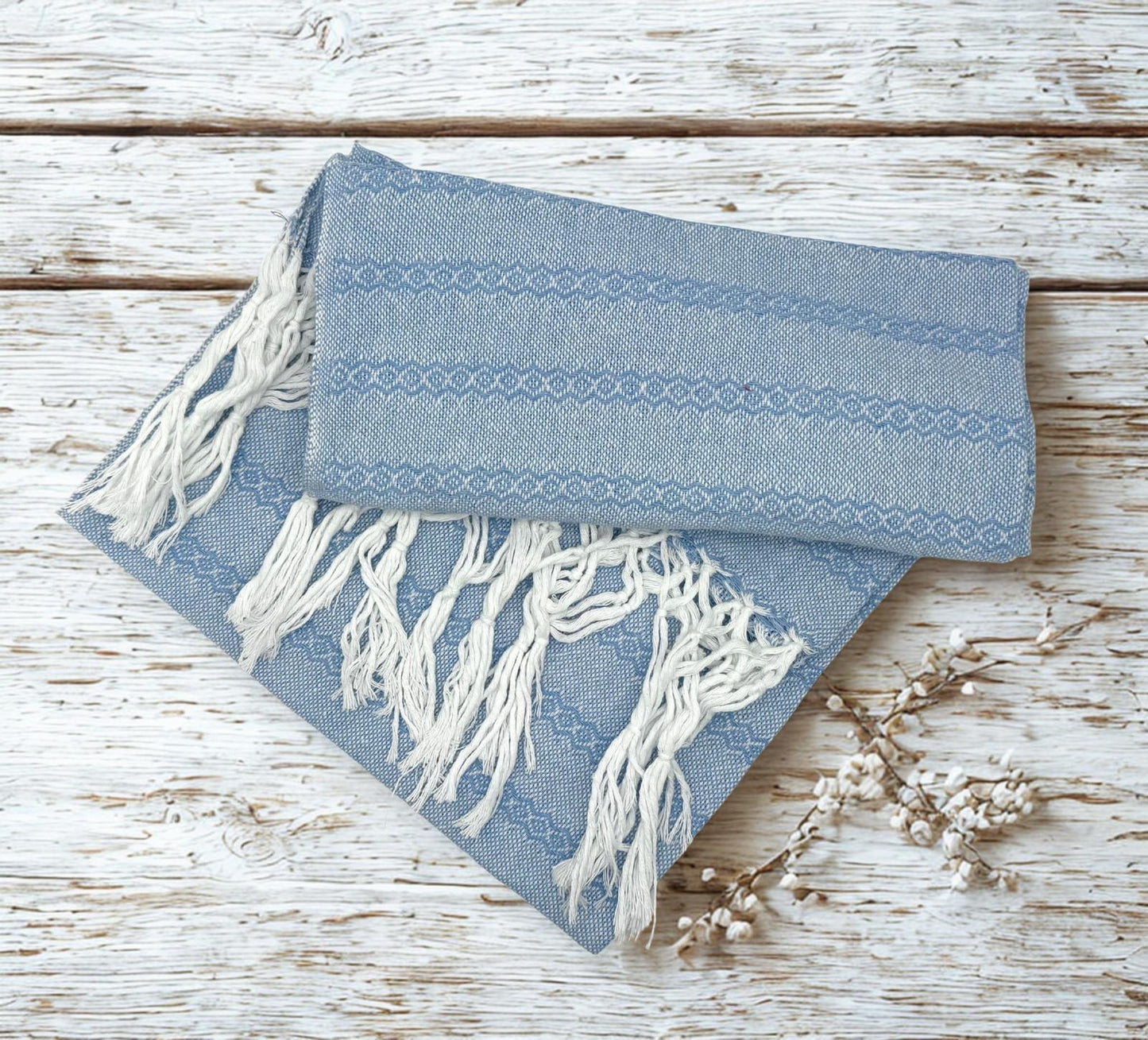 2.0m “Herencia” White Cotton Mexican Birth Rebozo (6ft 6in)