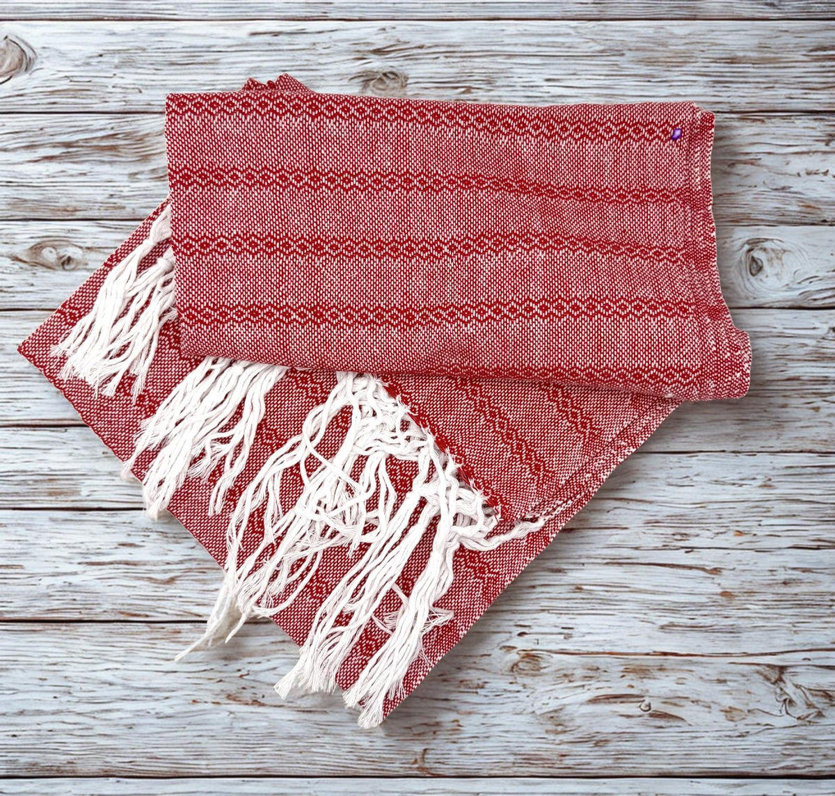 2.0m “Herencia” White Cotton Mexican Birth Rebozo (6ft 6in)