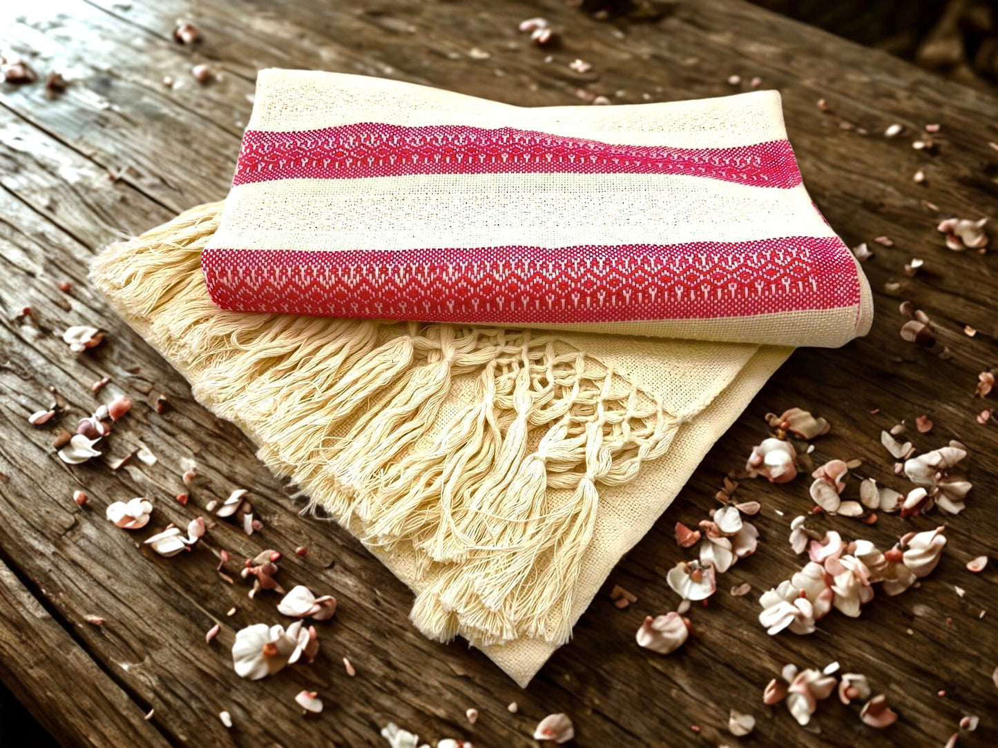 2.1m “Linea” Natural Cotton Mexican Birth Rebozo (6ft 10in)