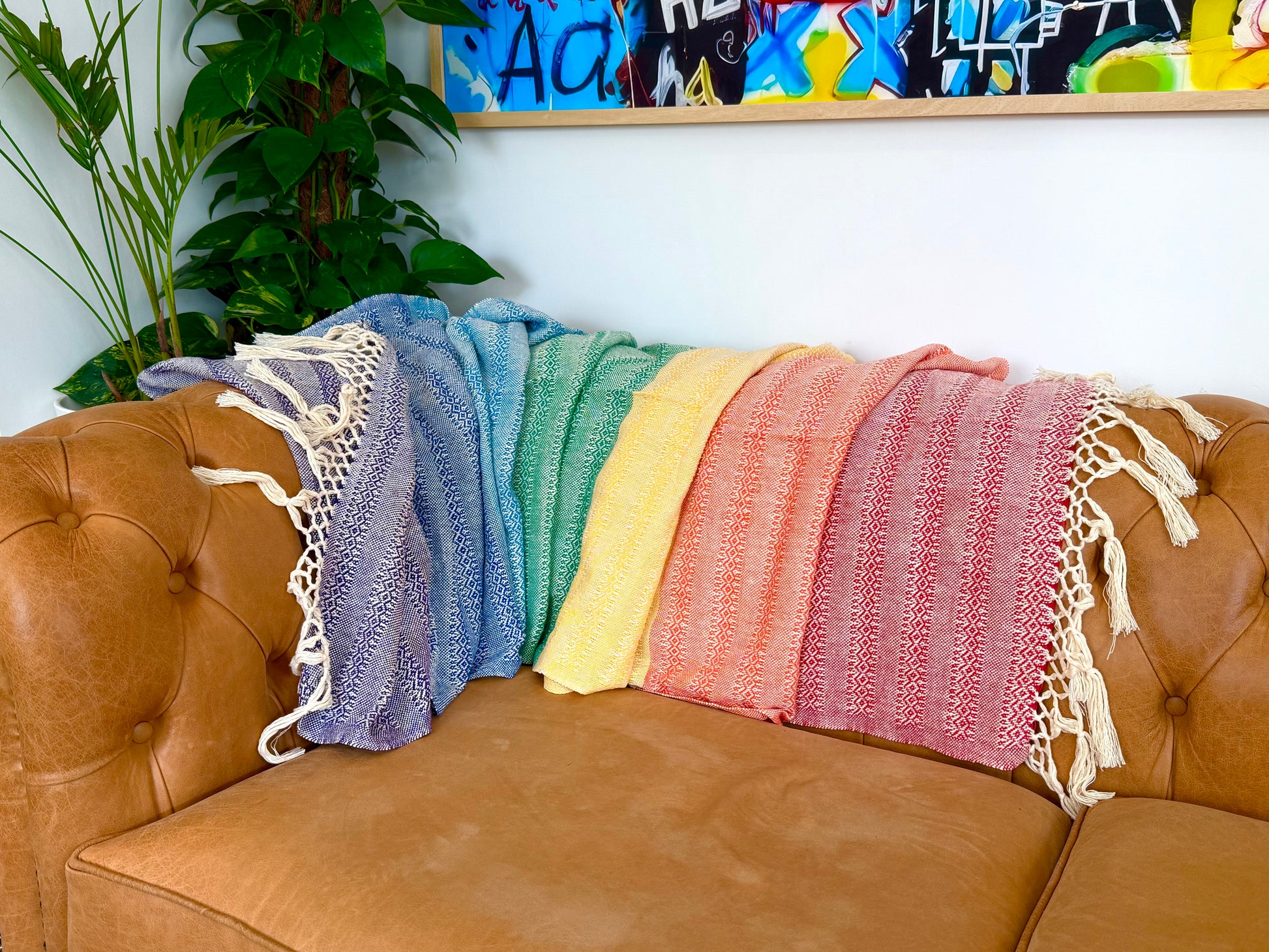2.5m “Clasico” Chakra Premium Cotton Mexican Birth Rebozo (8ft 2in)