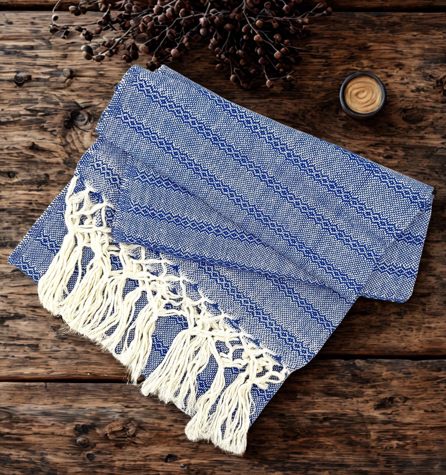 3.0m “Herencia” White Cotton Mexican Birth Rebozo (9ft 10in)