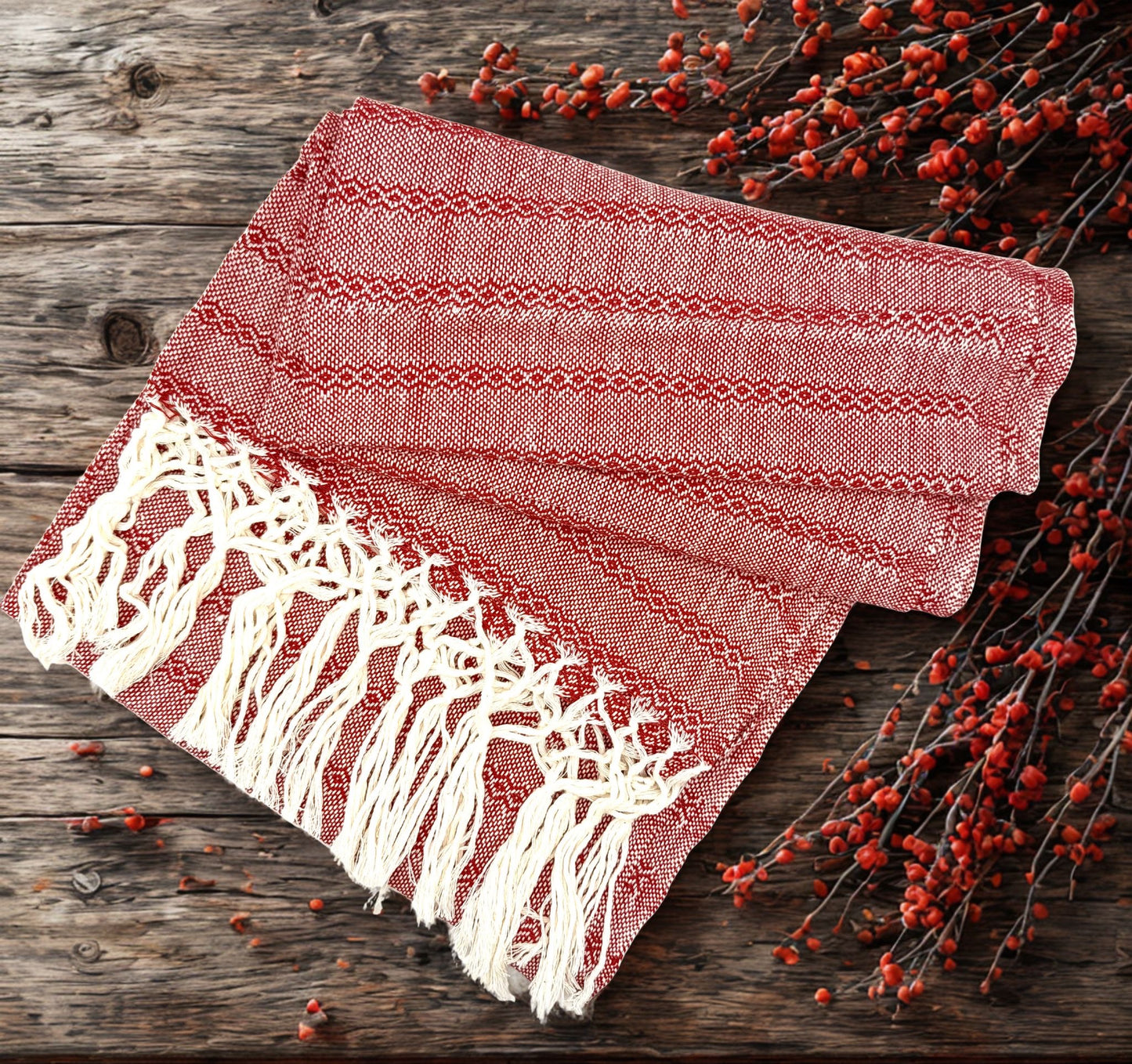 3.0m “Herencia” White Cotton Mexican Birth Rebozo (9ft 10in)