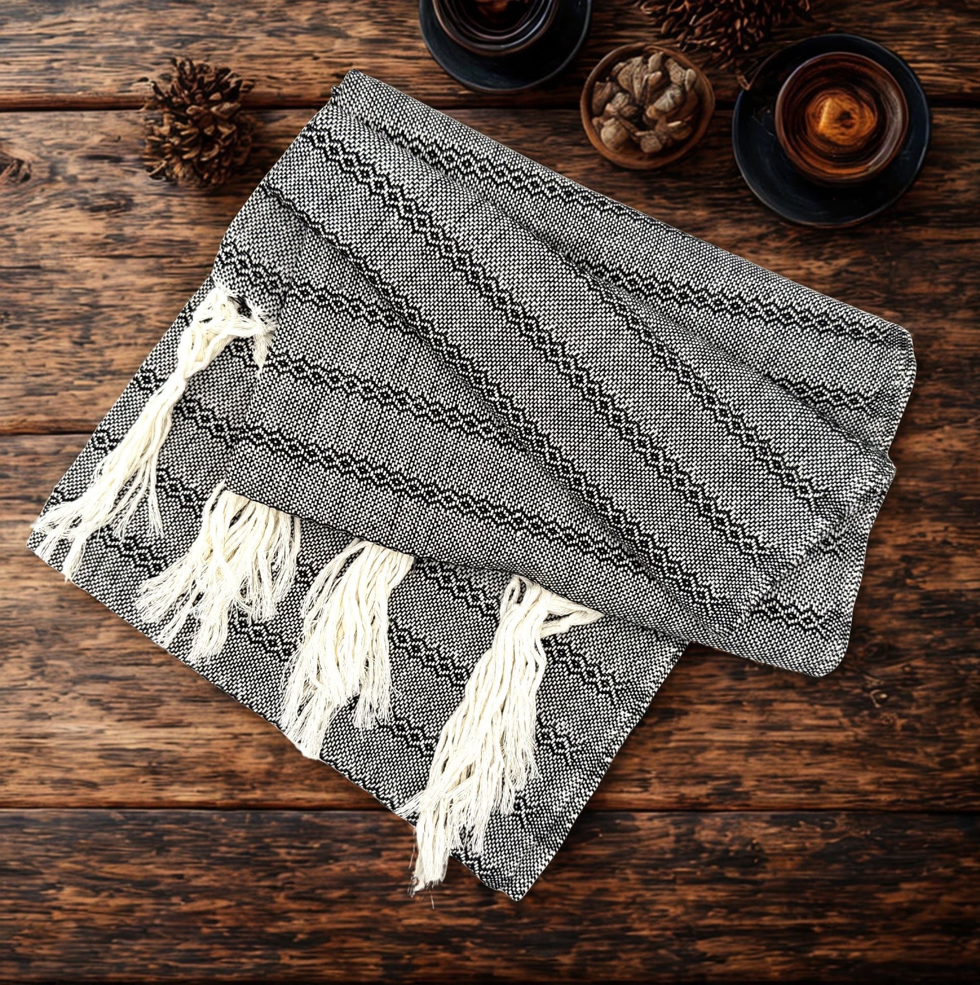 3.0m “Herencia” White Cotton Mexican Birth Rebozo (9ft 10in)