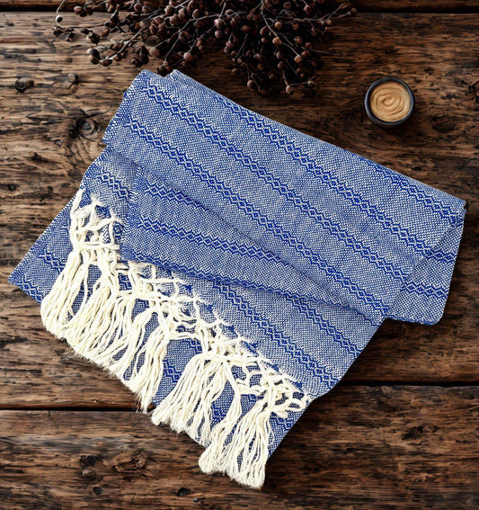 3.0m “Herencia” White Cotton Mexican Birth Rebozo (9ft 10in)