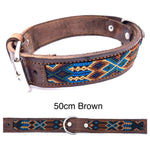50cm Hand Made Embroidered Leather Mexican Dog Collar S (40-44cm neck)