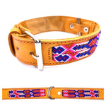 50cm Hand Made Embroidered Leather Mexican Dog Collar S (40-44cm neck)