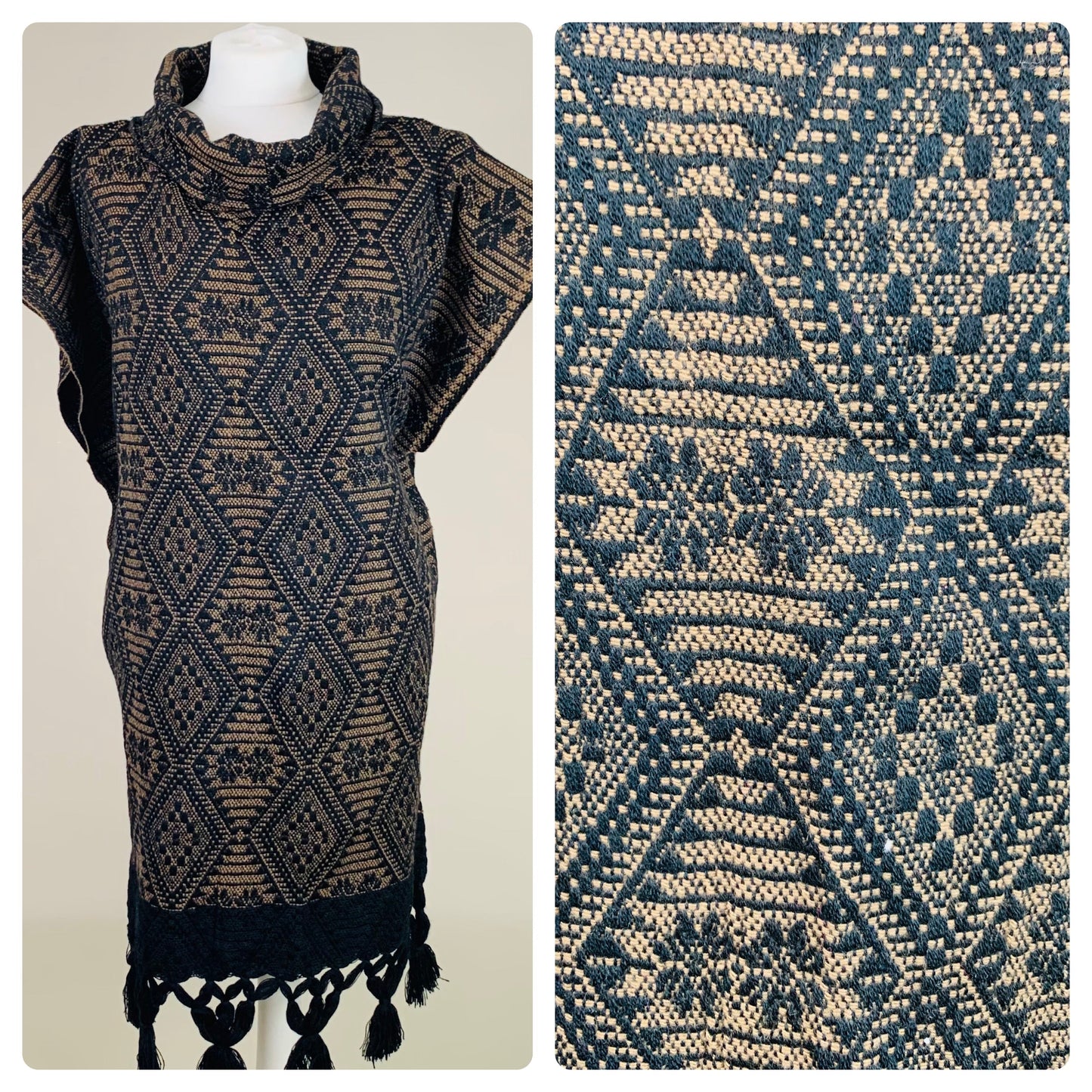 70% OFF - Aztec Design Mexican Poncho