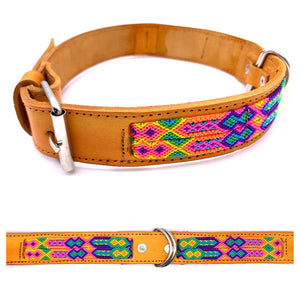 Collar Mexicano de Cuero Bordado a Mano XL (55-70cm)