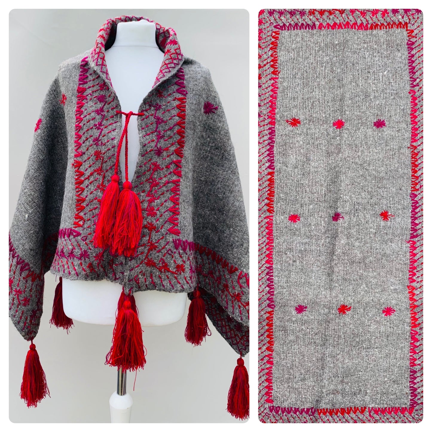 75% OFF - Vintage 100% Wool Mexican Poncho