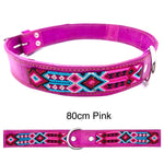 80cm Hand Made Embroidered Leather Mexican Dog Collar XL (55-70cm neck)