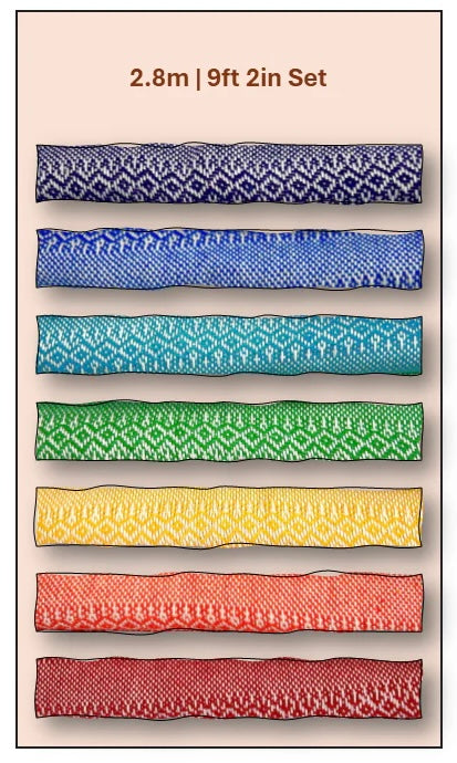 “Clasico” Chakra Set (Set of 7) Premium Cotton Mexican Closing of the Bones Doula Rebozos