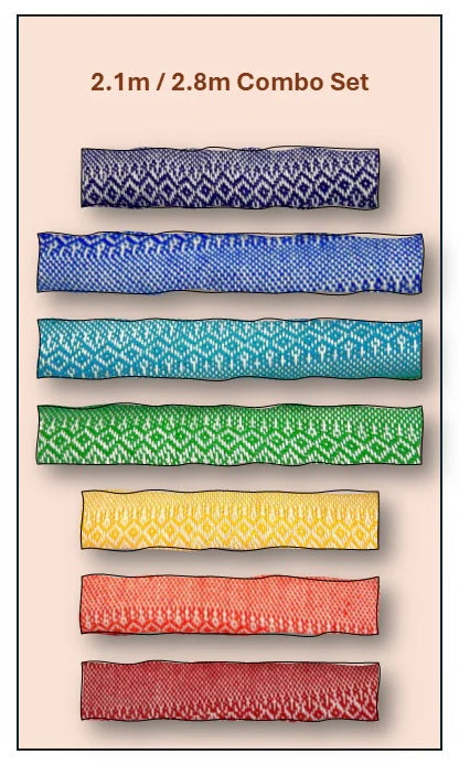 “Clasico” Chakra Set (Set of 7) Premium Cotton Mexican Closing of the Bones Doula Rebozos