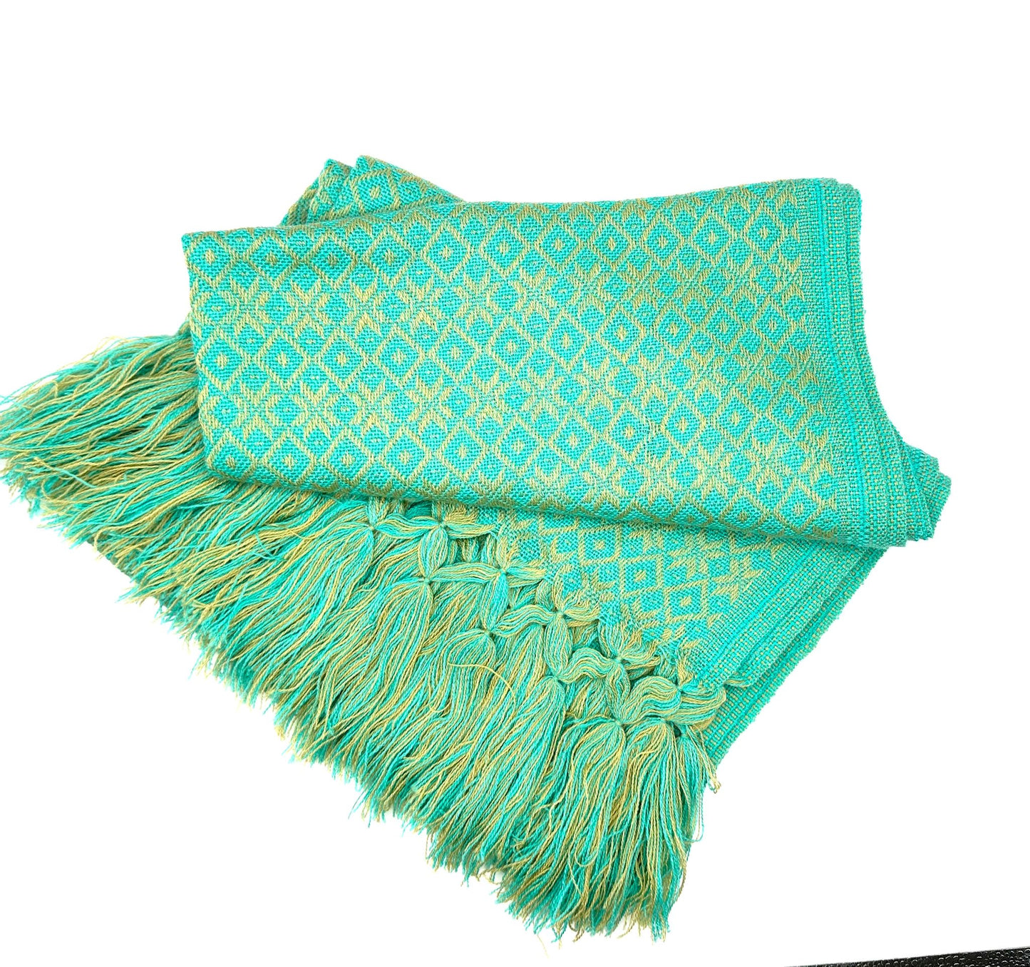 Diamond Pattern Classic Artisanal Mexican Rebozo Shawl (195cmx67cm)