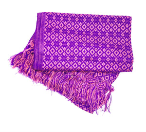 Diamond Pattern Classic Artisanal Mexican Rebozo Shawl (195cmx67cm)