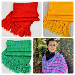 Diamond Pattern Classic Artisanal Mexican Rebozo Shawl (195cmx67cm)