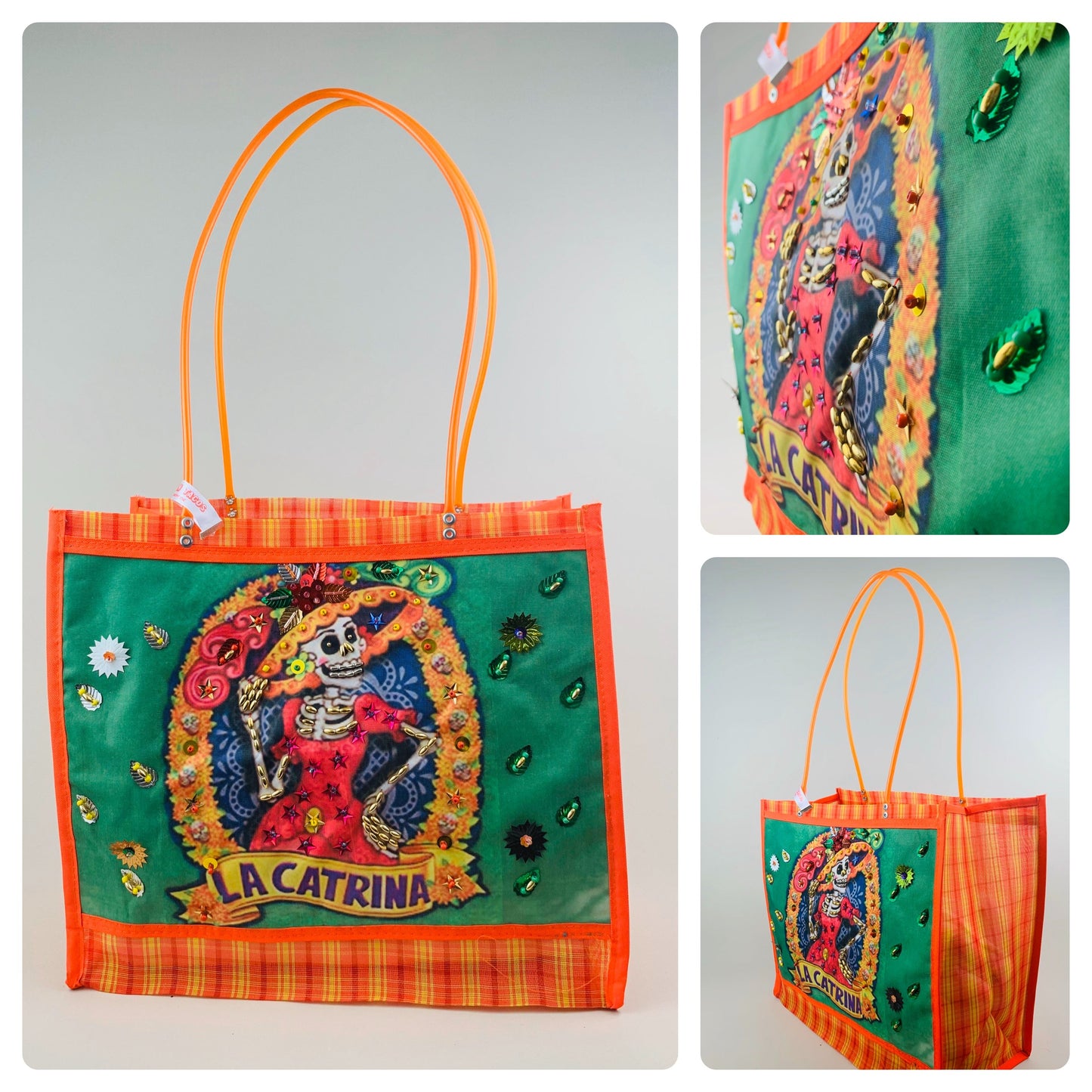 Embroidered Mexican Market Tote Bag – Beaded Artisan Beach & Shopping Bag