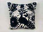 Housse de Coussin Otomi Exquise Brodée à la Main - Noir (45x45cm)
