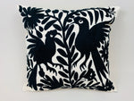 Housse de Coussin Otomi Exquise Brodée à la Main - Noir (45x45cm)