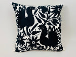 Housse de Coussin Otomi Exquise Brodée à la Main - Noir (45x45cm)