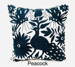 Exquisite Hand Embroidered Otomi Cushion Cover - Black (45x45cm)