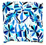 Exquisite Hand Embroidered Otomi Cushion Cover - Blue (45x45cm)