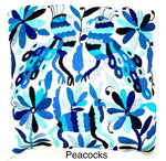 Exquisite Hand Embroidered Otomi Cushion Cover - Blue (45x45cm)