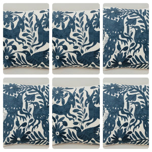 Exquisito Cojín Otomí Bordado a Mano - Gris (45x45cm)