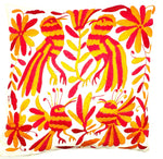 Exquisite Hand Embroidered Otomi Cushion Cover - Pink/Orange (45x45cm)