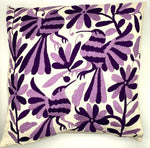 Exquisite Hand Embroidered Otomi Cushion Cover - Purple (45x45cm)