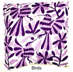 Exquisite Hand Embroidered Otomi Cushion Cover - Purple (45x45cm)