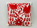 Exquisite Hand Embroidered Otomi Cushion Cover - Red (45x45cm)