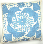 Exquisite Hand Embroidered Otomi Cushion Cover - Sky Blue (45x45cm)
