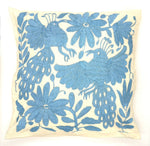 Exquisite Hand Embroidered Otomi Cushion Cover - Sky Blue (45x45cm)